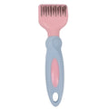 Stainless steel dog grooming comb with brush, knot knife and massage function in pink or purple