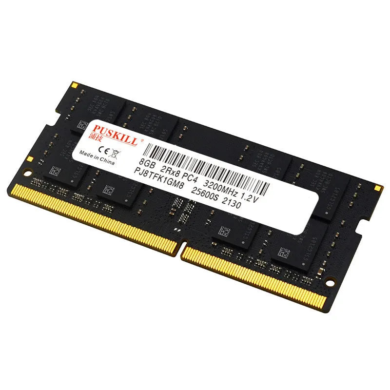 Single DDR4 SODIMM laptop memory module with 260-pin connector for notebook upgrade.
