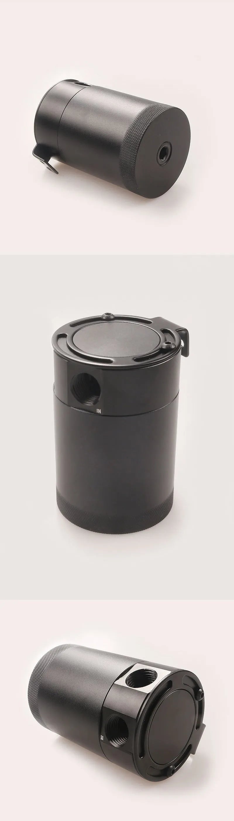 Aluminium automotive oil pot with oil-free valve and two-hole design
