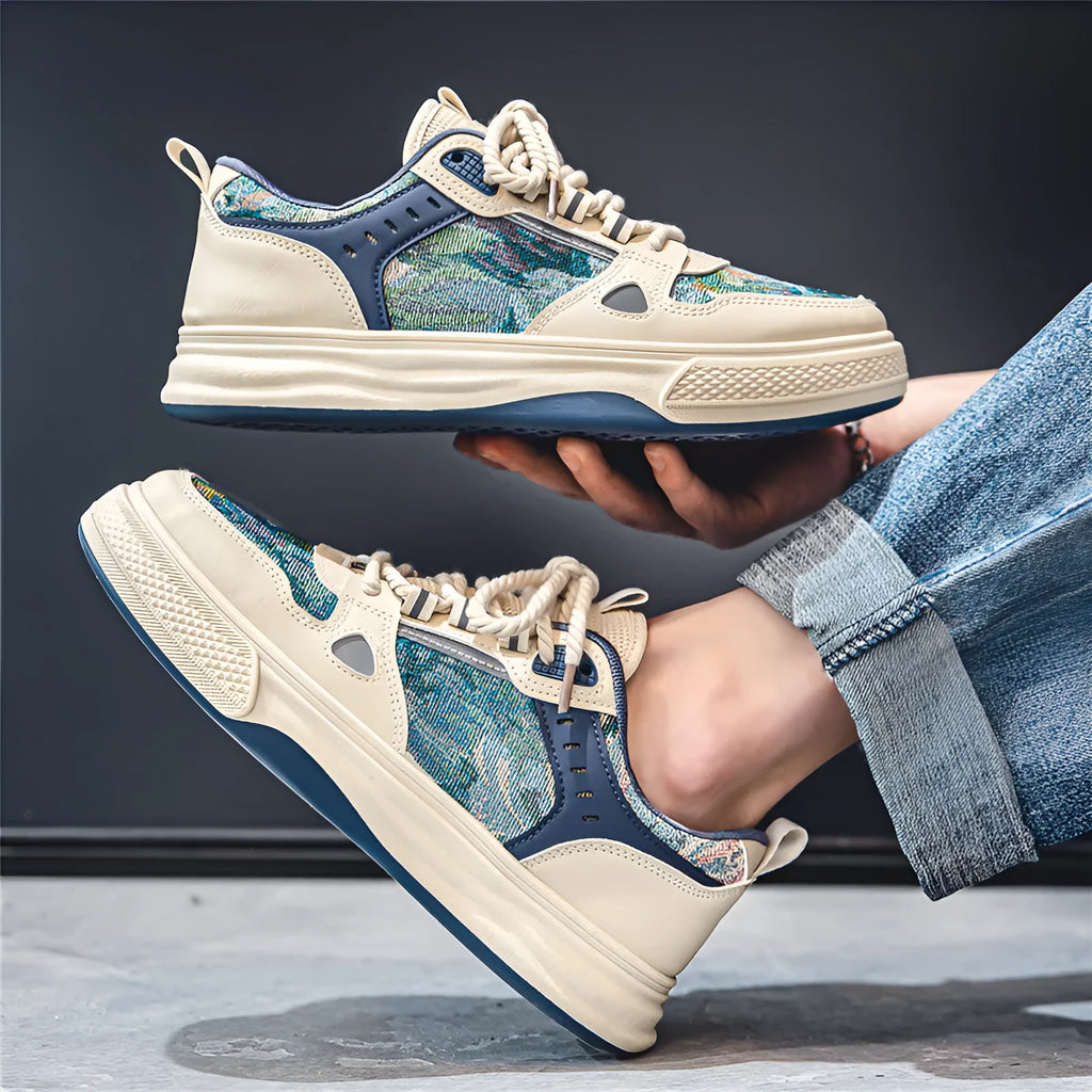 Canvas casual shoes with flat heel in Milan green and beige colour options for daily sports and leisure wear