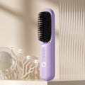 Beige anion wireless straightening comb with Type-C charging port