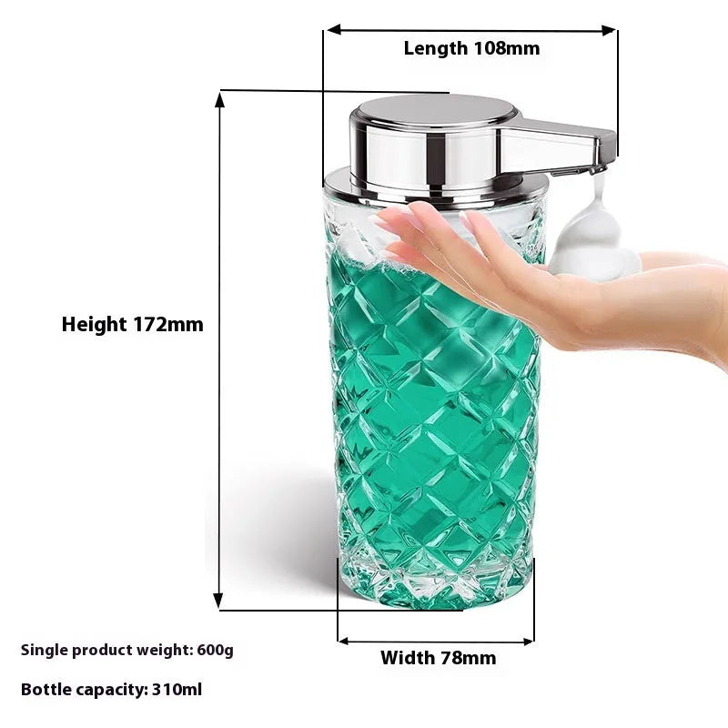 Automatic soap dispenser with silver plating finish and sensor technology for touch-free operation