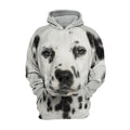 Animal dog print winter hoodie for men loose pullover polyester sportswear