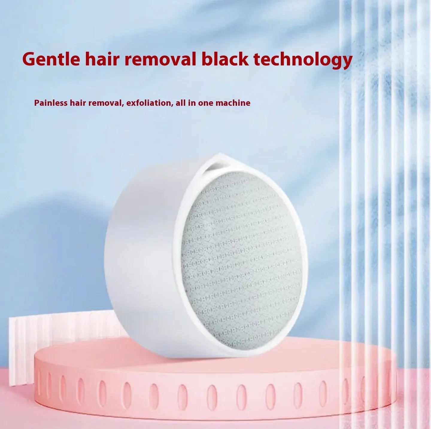 Nano Glass 2-in-1 epilator and foot grinder device in plastic body.