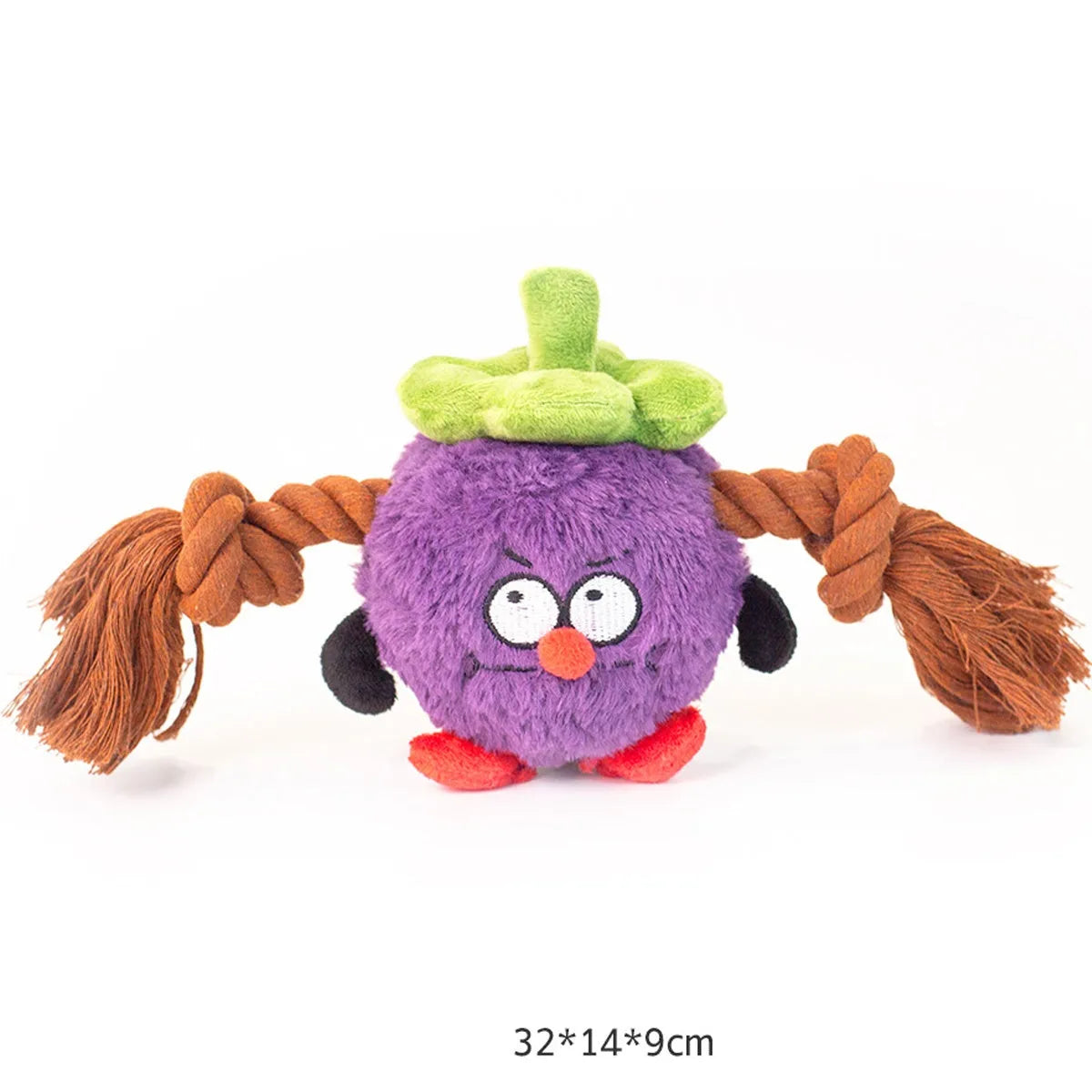 Interactive plush rope knot dog toy for tug of war games with bite-resistant design