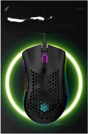 BM600 wireless gaming mouse with luminous charging hollow out design in cyan colour