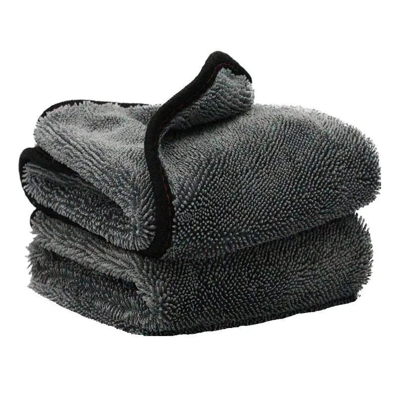 Grey microfiber car wash towel measuring 40x40cm for vehicle drying and polishing