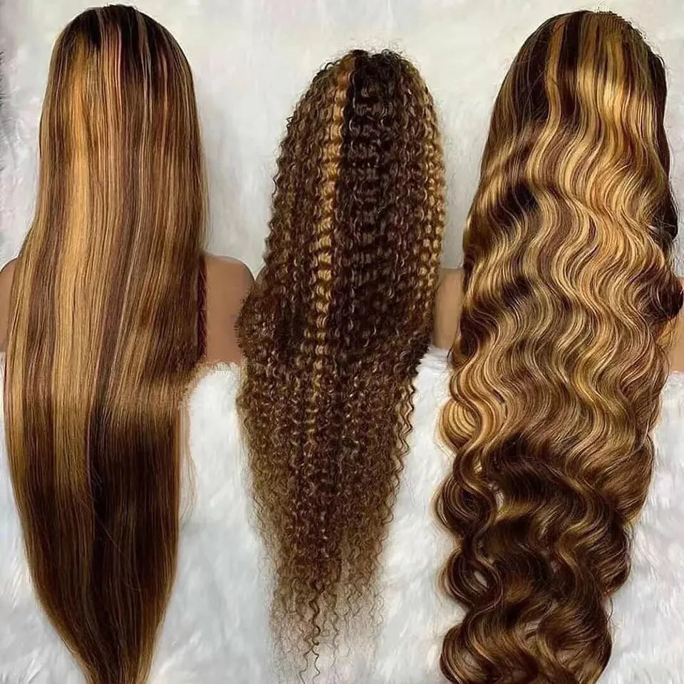 Front lace wig with African black gradient colour and big wave synthetic curls.