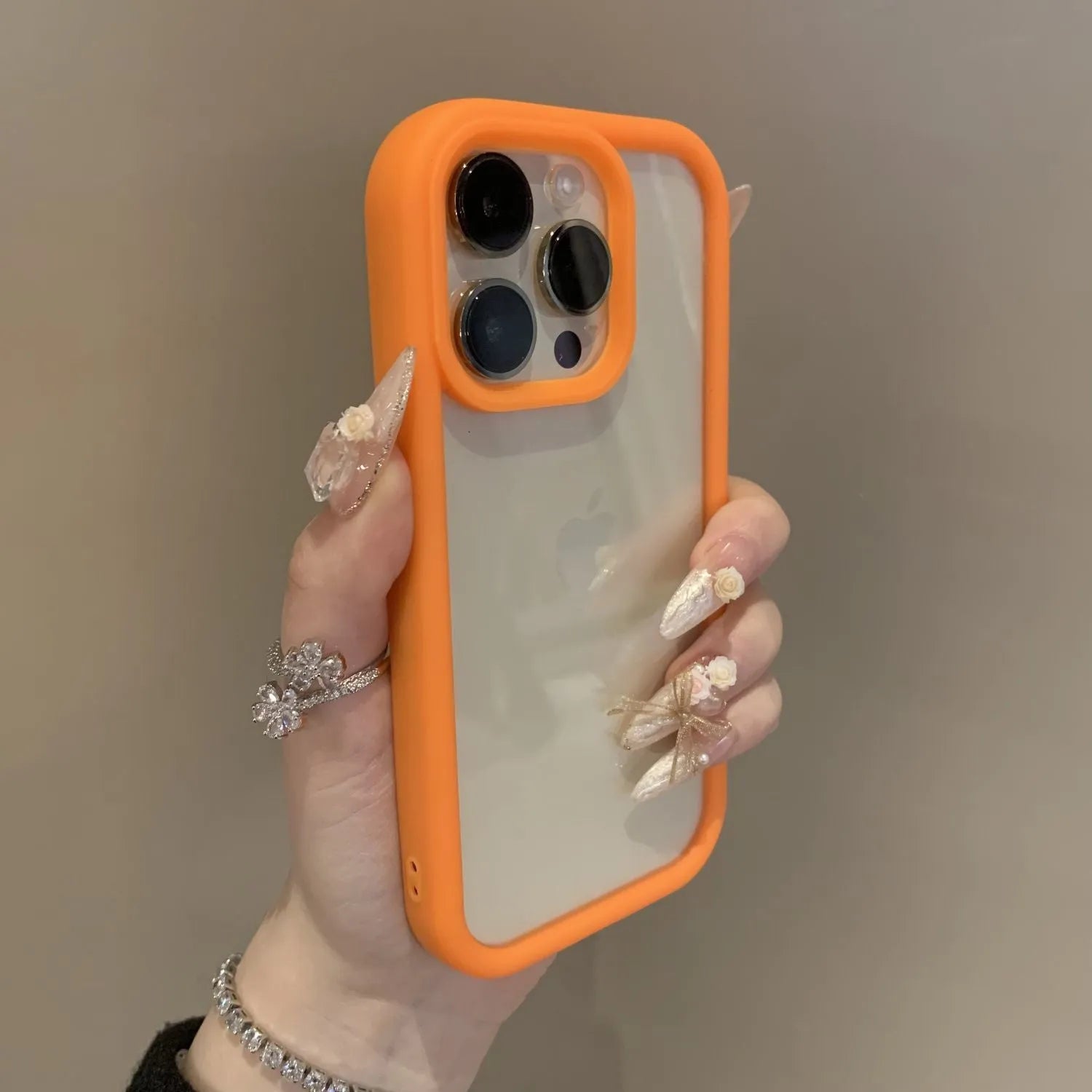 Solid colour transparent acrylic phone case for Apple iPhone with black edge