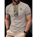 Men's loose fit short-sleeve T-shirt with digital 3D printed stripe patterns