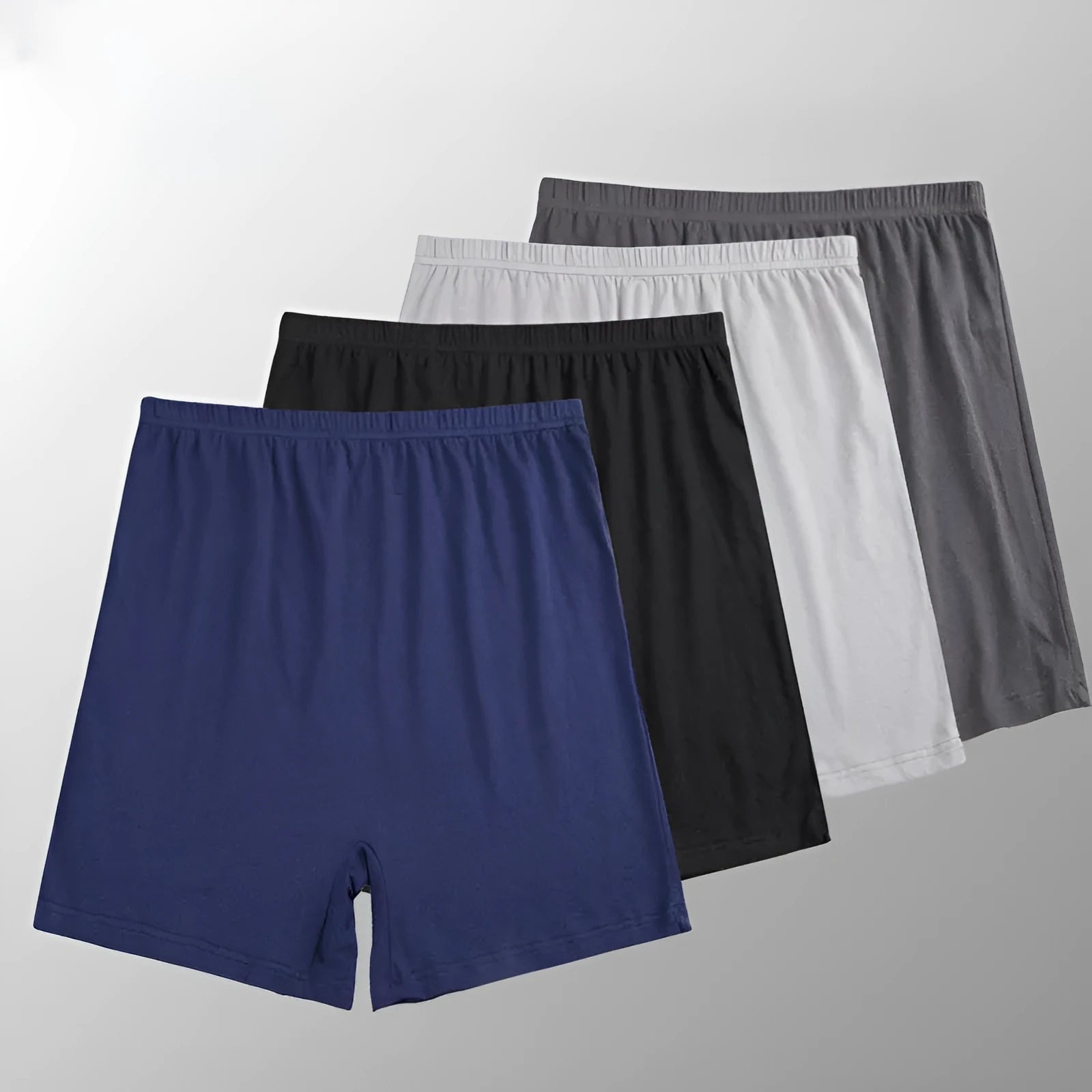 Men's solid colour modal boxer shorts with high waist design on a plain background.