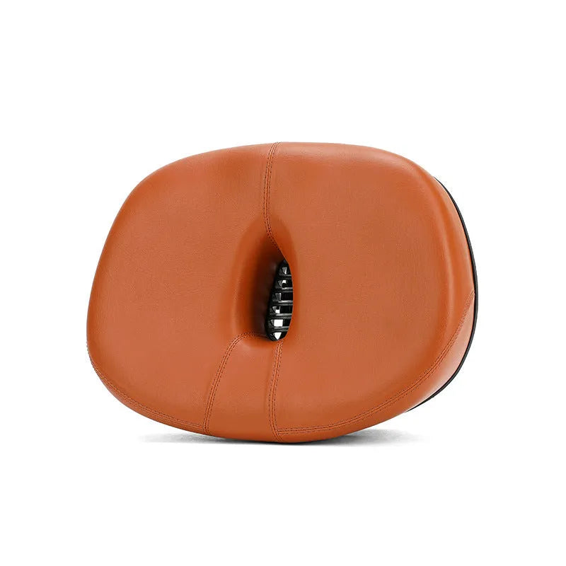 Thickened plus size mountain bike saddle in red with hot stamping pattern and reflective stitching