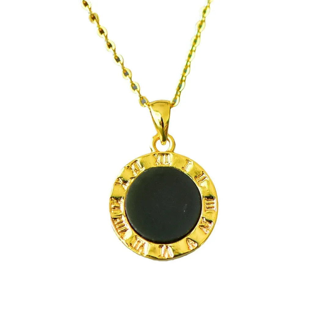 Natural Hetian Jade pendant with copper inlay work in modern minimalist style
