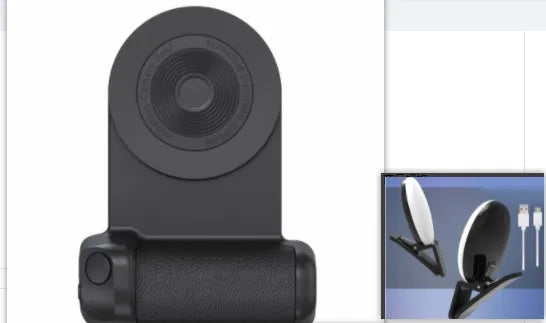 Black 3-in-1 magnetic phone camera handle with rotatable stand and PU leather grip