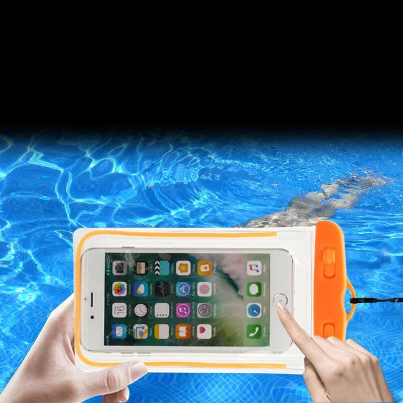 Waterproof PVC phone case in multiple colour options for outdoor sports protection