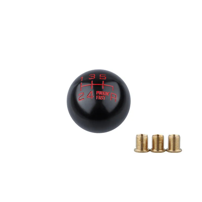 Aluminium alloy car gear shift head in one of five colour options for general modified vehicle fitment.