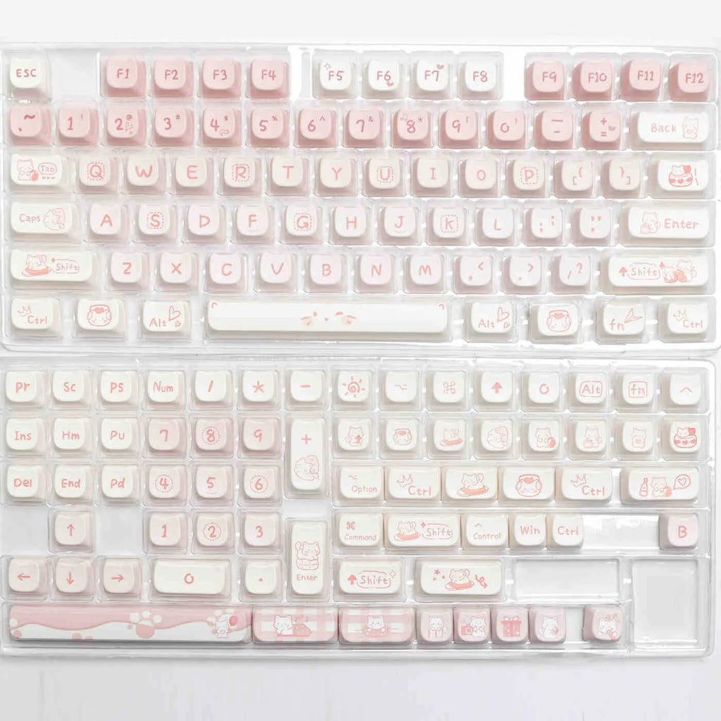 Full set of PBT sublimation key caps for mechanical keyboards with over 98 individual keys