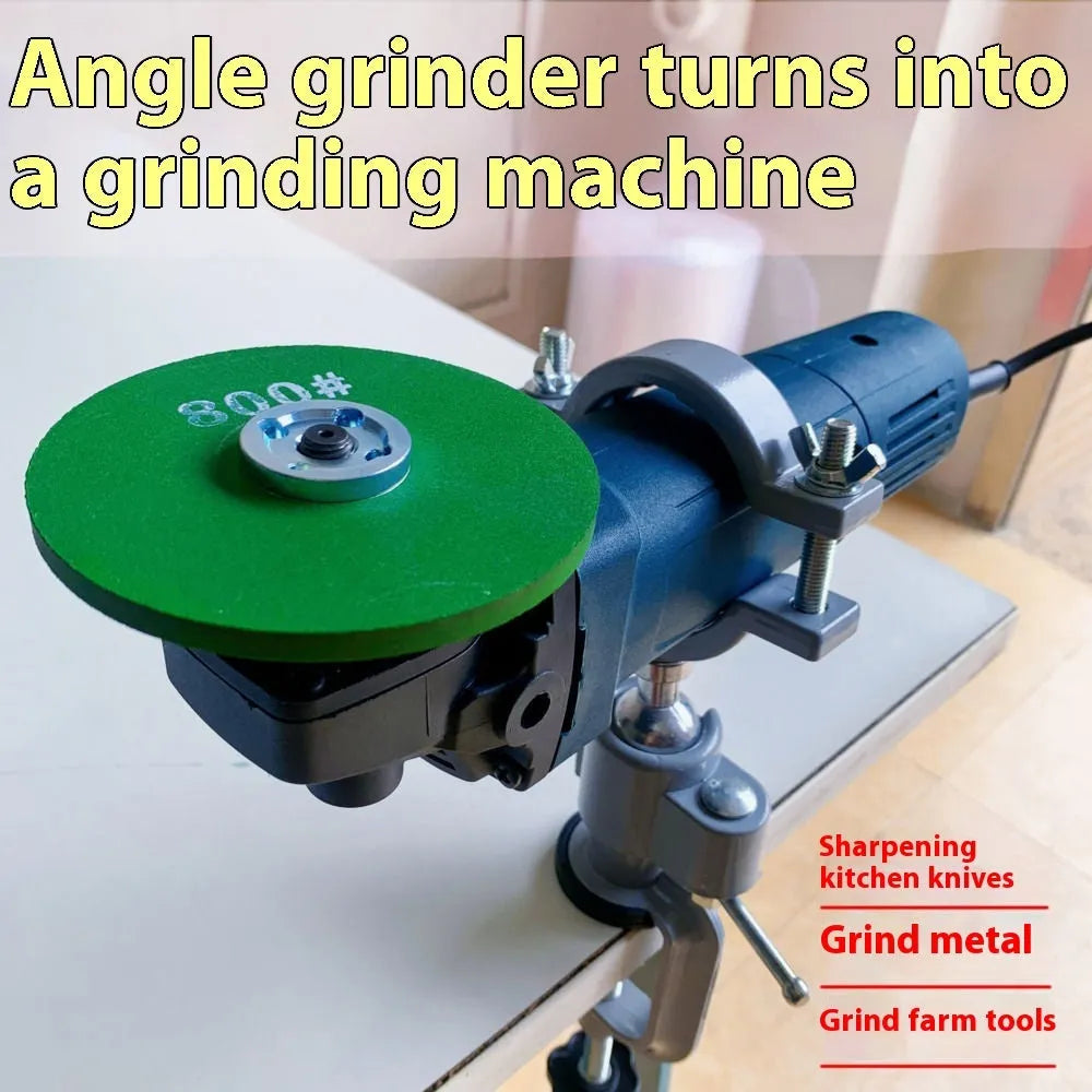 360-degree rotating bench vise with tungsten steel construction showing bracket clamp mechanism