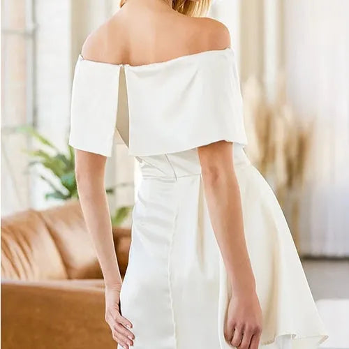 Women's off-shoulder dress with lace-up back detail in matcha green