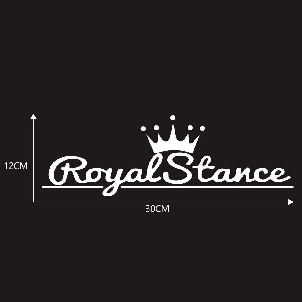 Reflective crown car sticker on vehicle surface showing black, white and colourful options