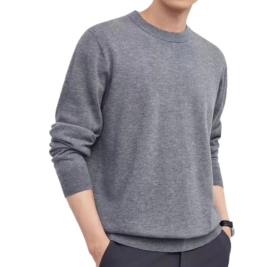 Men's standard wool thickness pullover sweater in regular fit style for autumn and winter wear