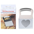 Stainless steel potato wave knife for cutting corrugated chips, shown in black and white colour options.