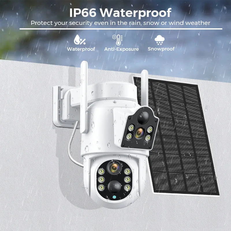 Outdoor solar wireless wifi security monitor with solar panel and 4MP HD camera