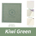 Square faux leather notebook with mesh texture cover showing French fold binding and Daolin paper pages