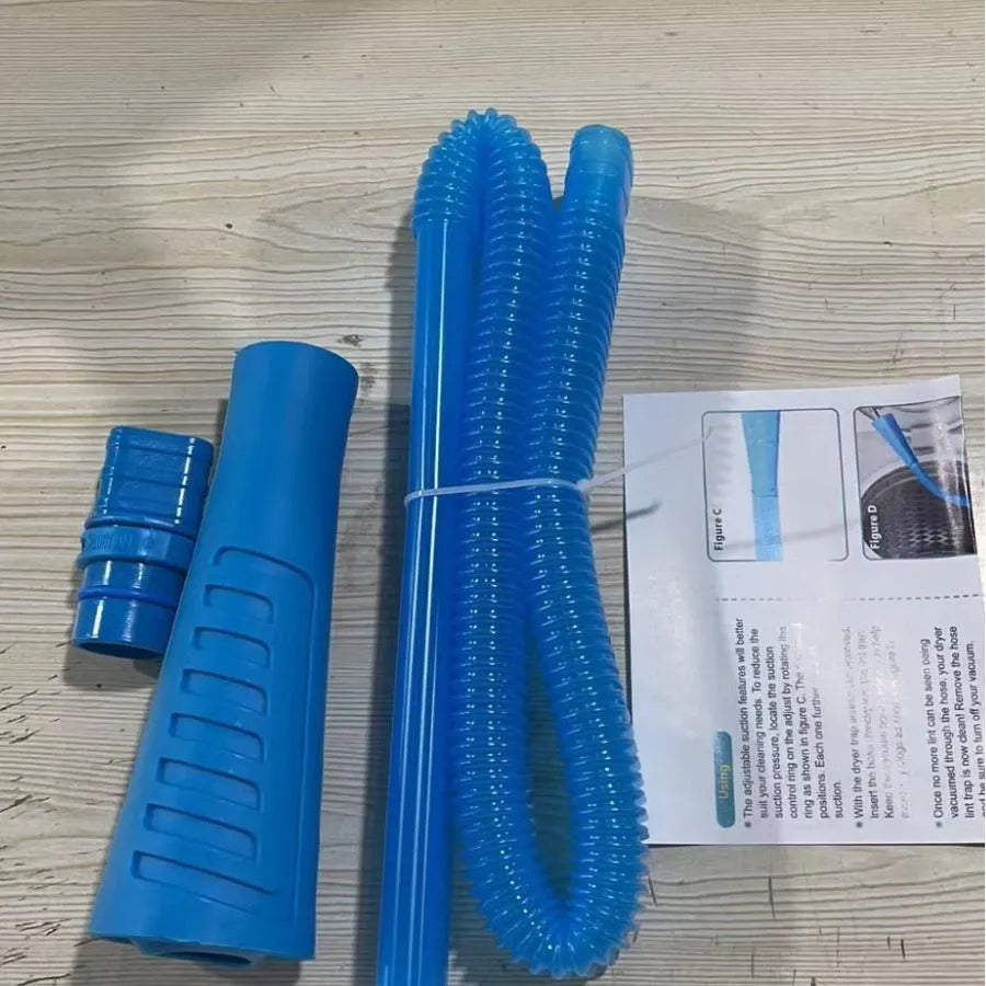 Blue plastic suction pipe vacuum attachment with round head, 114cm length for appliance cleaning