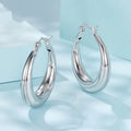 Copper geometric ring ear clip earrings with silver needle in three size options