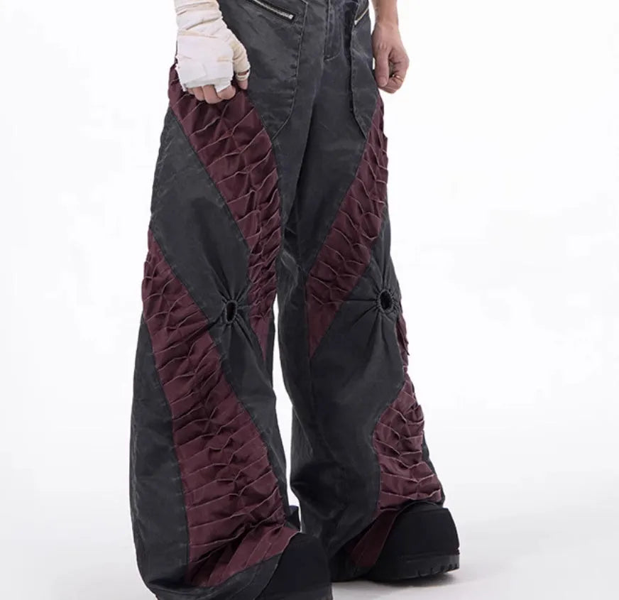 Retro three-dimensional keel casual sports pants in grey with straight hem design