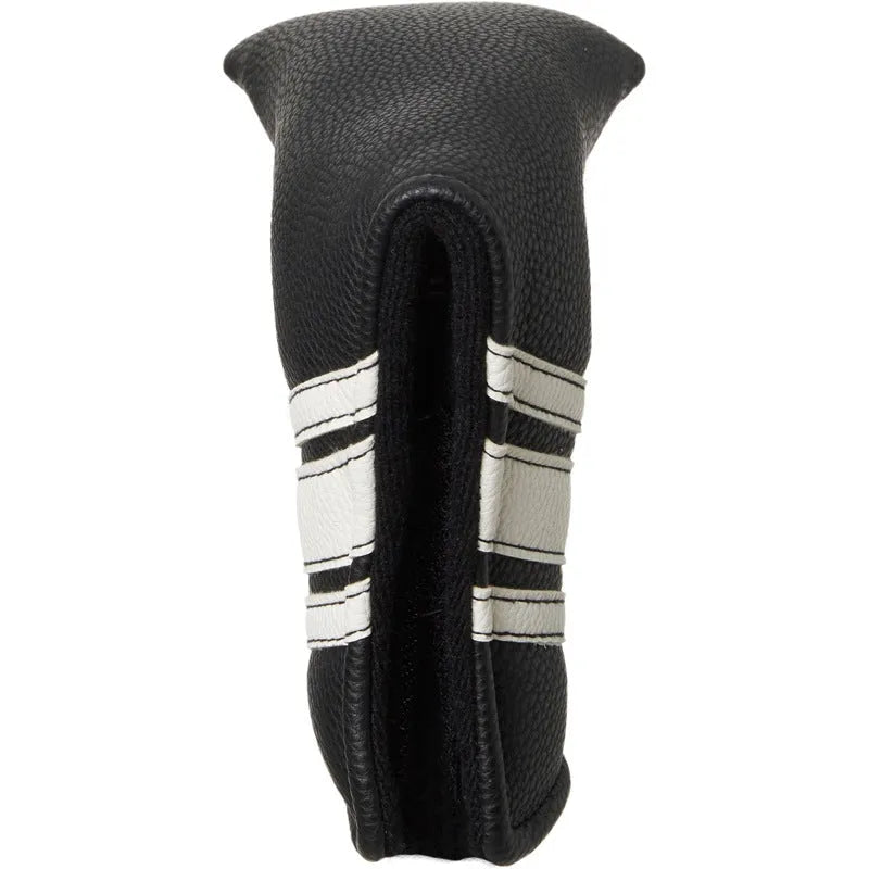 Black PU leather golf club head cover and push rod case for equipment protection
