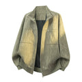 Autumn Weight-catcher Trendy Long Sleeve Casual Coat Men's Clothing in Dark Gray, Bean Green or Lilac, Polyester Drop-Shoulder Casual Coat Available in Sizes M to 8XL for Large Size Men, Suitable for Everyday Leisure Wear and Outdoor Relaxation