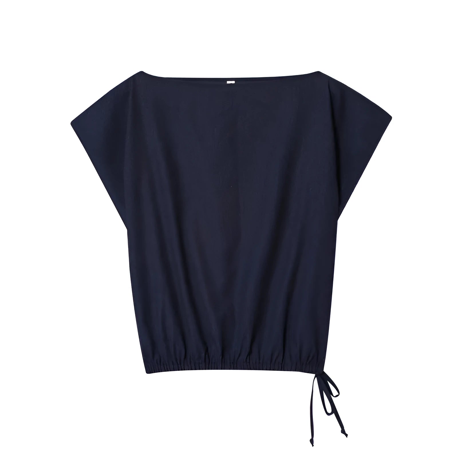 Women's linen blend off-neck shirt with flounced sleeves and wide leg trousers set for office wear