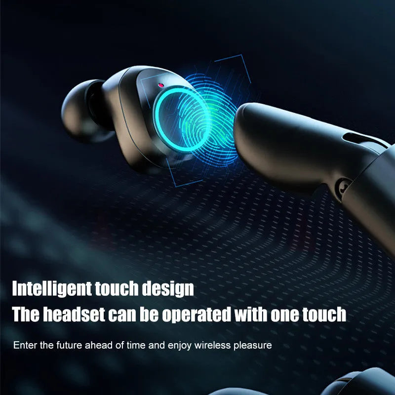 Wireless Bluetooth gaming headset with charging box in black, red, or blue