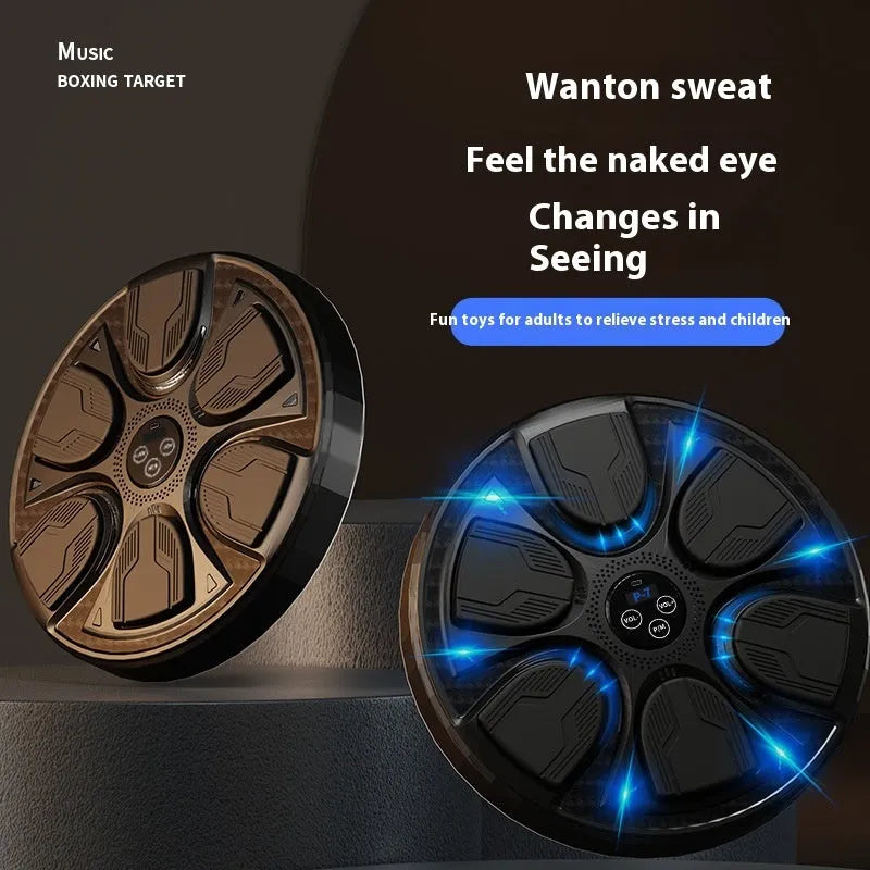 Black intelligent music boxing machine wall target with boxing gloves for home training