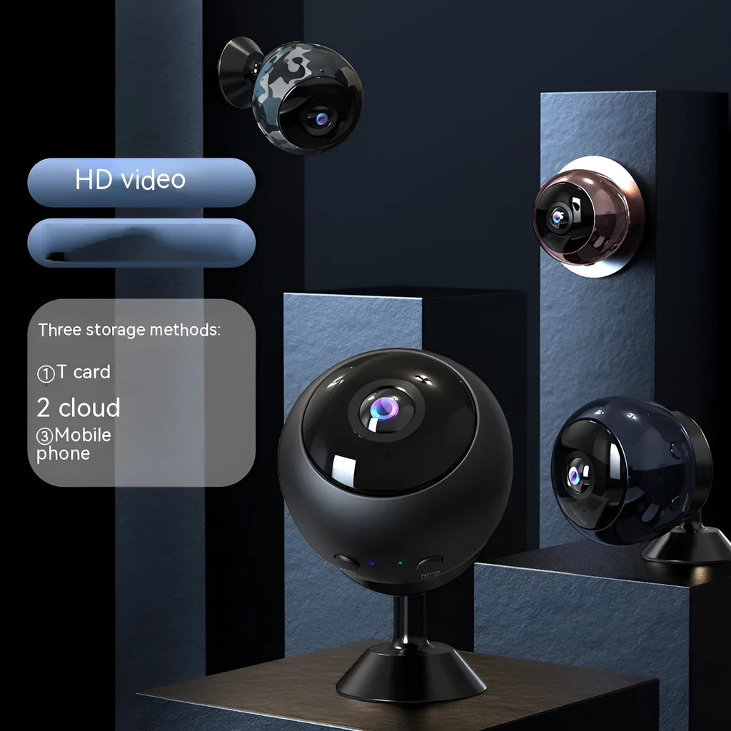 1080p wireless WiFi security camera with ABS plastic housing and 3.6 degree lens