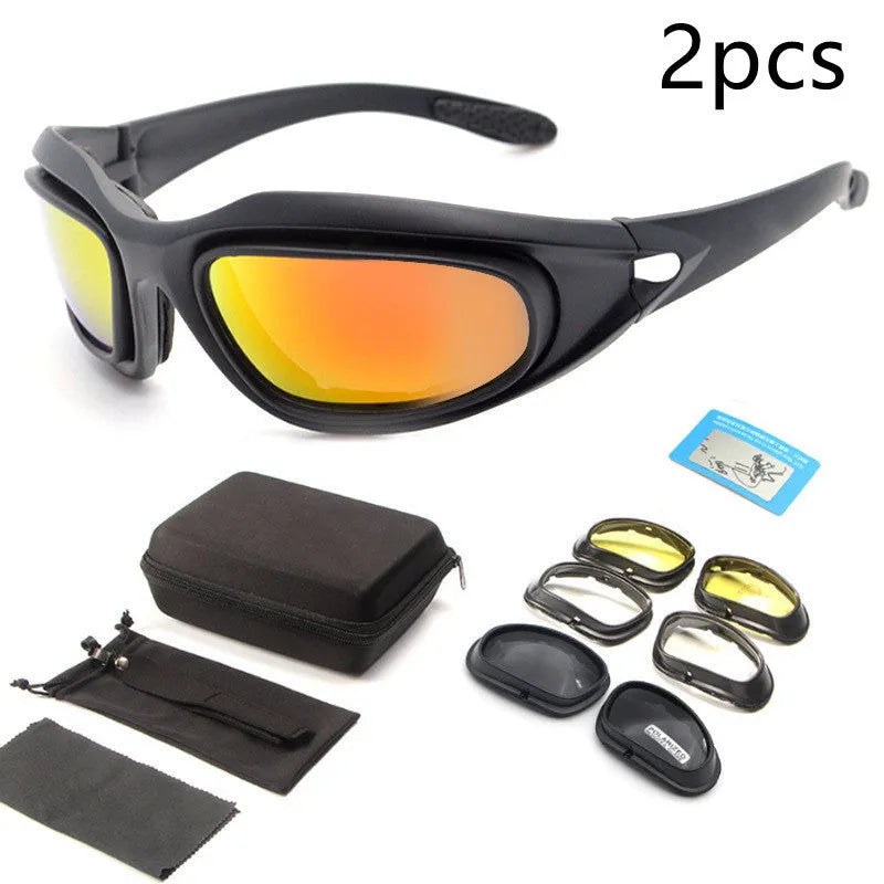 Tactical polarized cycling sunglasses with PC frame in sports style