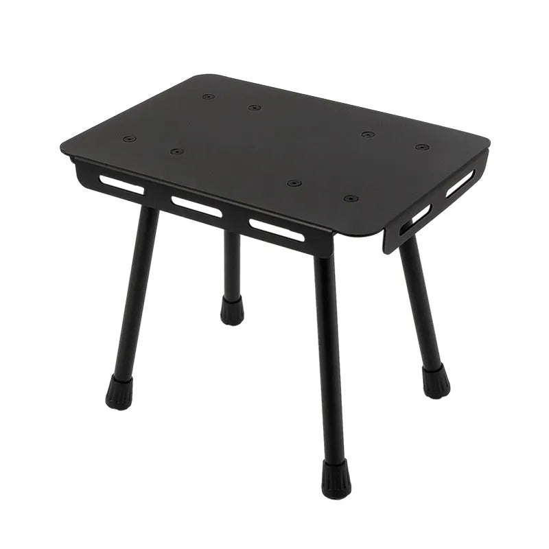 CLS aluminium folding camping stool shown in army green, converted into a small table.
