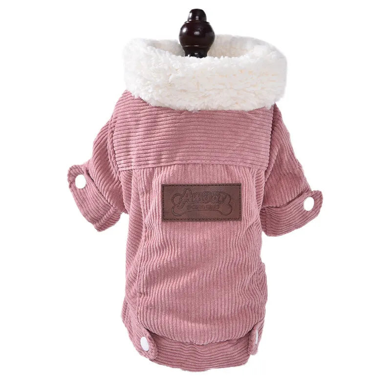 Lambswool grey dog vest with fleece lining for autumn and winter pet warmth