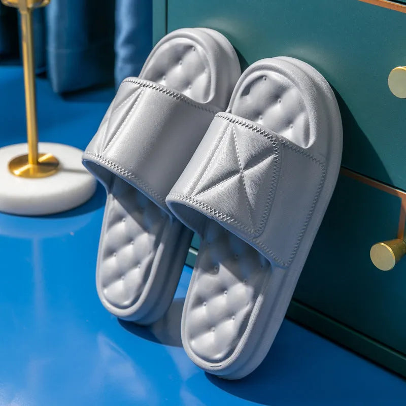 Non-slip bathroom slippers in five colours with thick EVA soles for wet floor safety