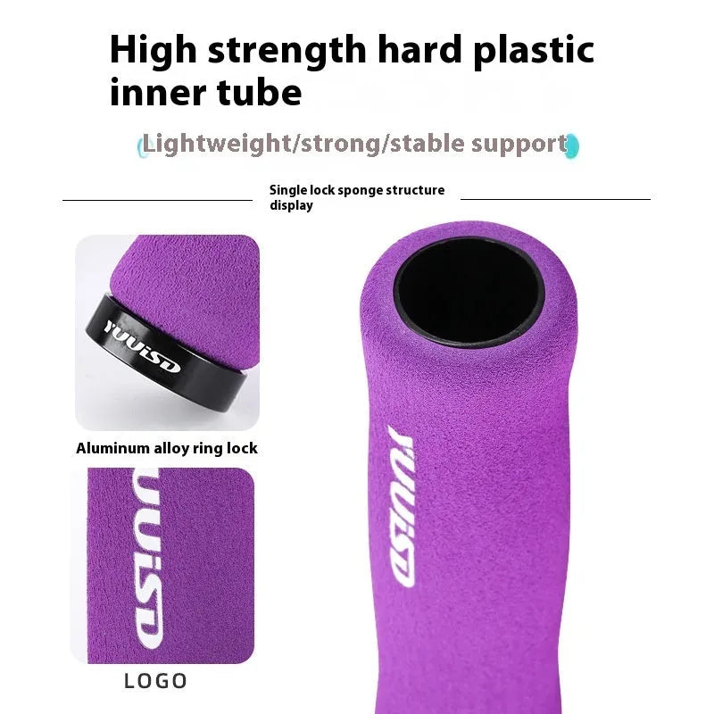 Mountain bike sponge handle cover pair in black purple or biange colour with 41g ultra-light weight