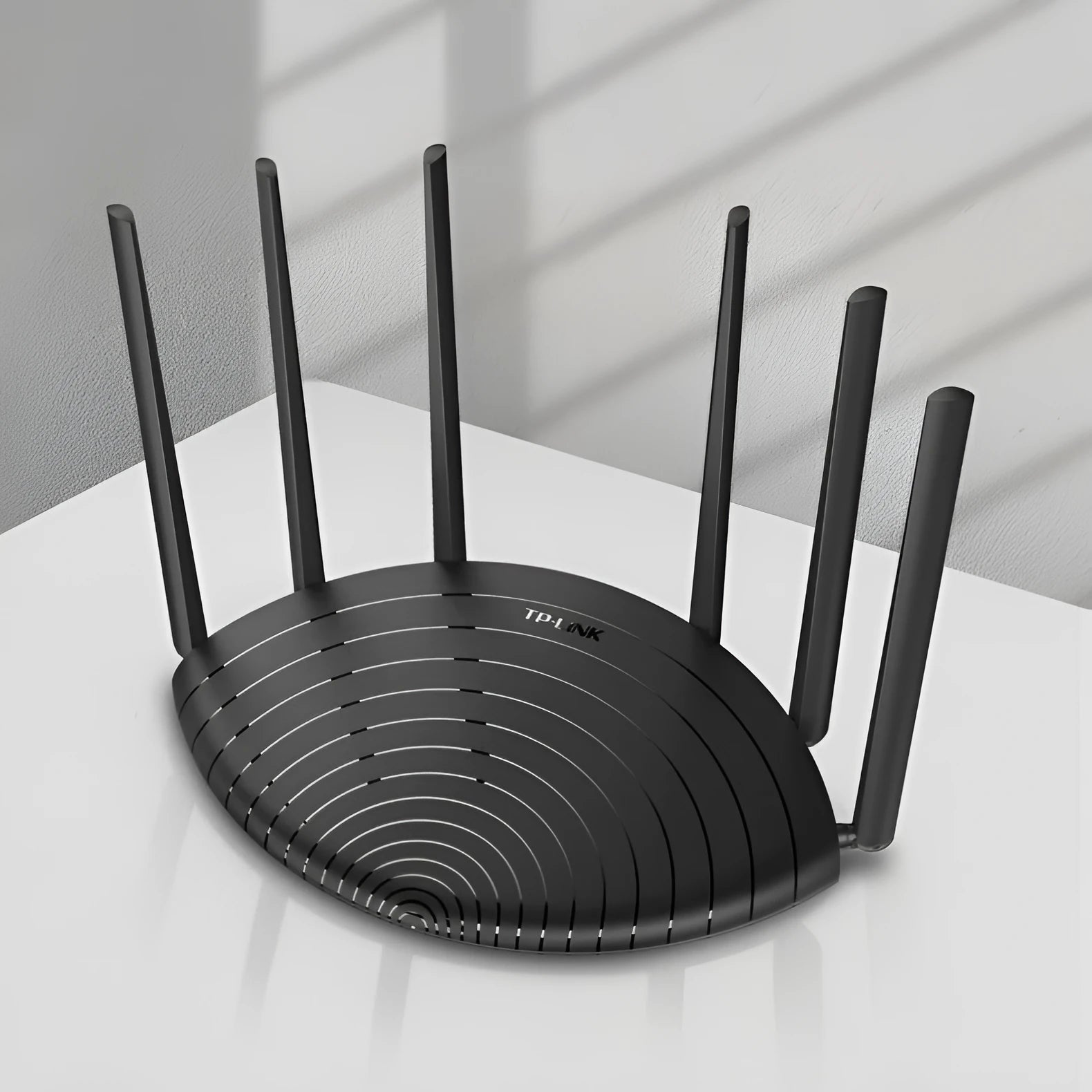 TP-Link AC1900 Gigabit Edition wireless router showing front panel and antennas