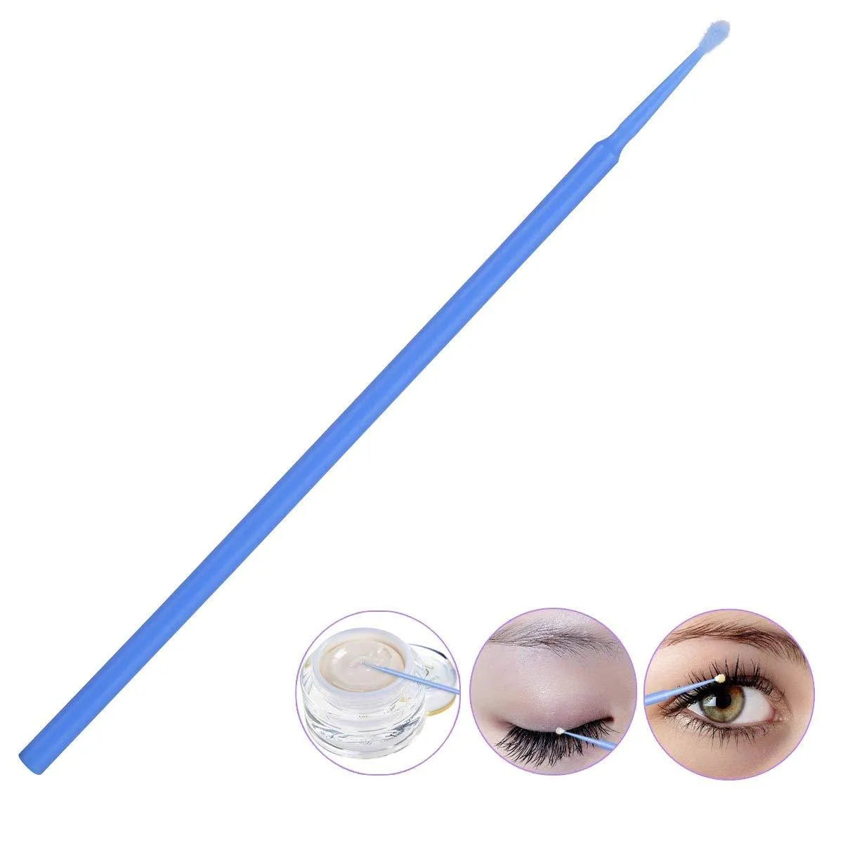 Disposable micro applicator brushes with colourful handles and bendable cotton swabs for makeup and eyelash extensions