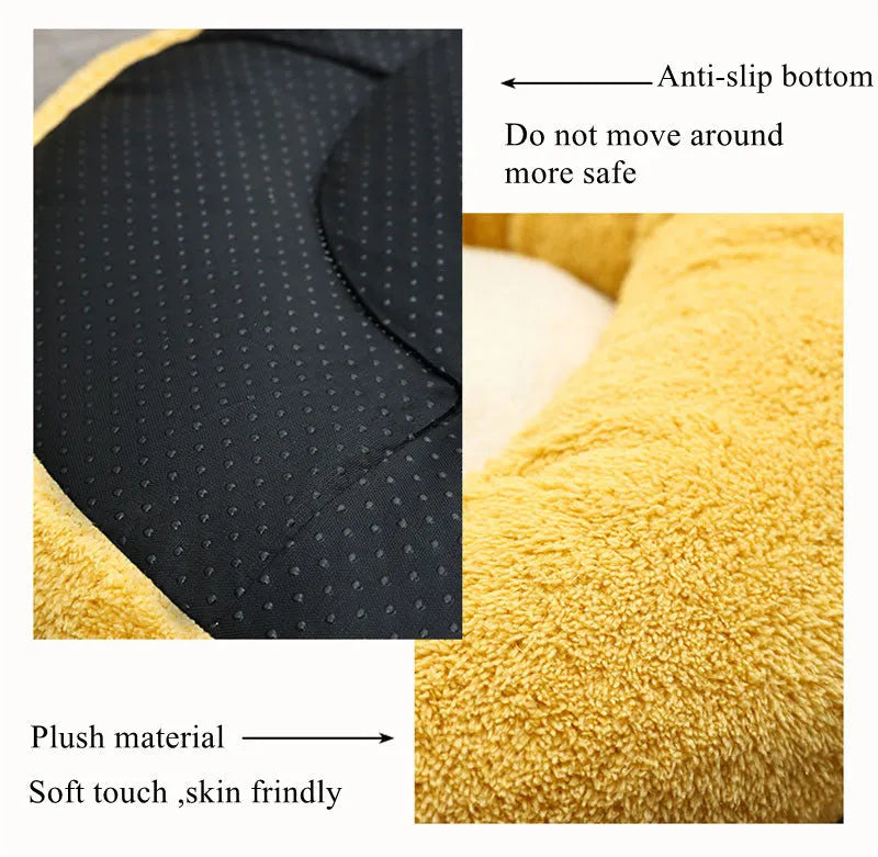Corgi-shaped soft plush pet bed for dogs and cats, filled with PP cotton, shown in grey.