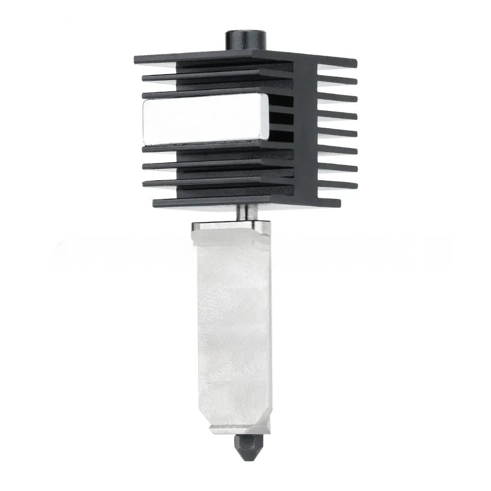 Bambu Lab A1 Mini 3D printer hot end assembly with four hardened steel nozzles and black silicone sleeve