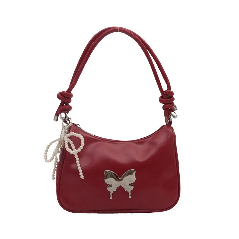 Urban simplicity PU shoulder messenger bag horizontal square shape sandwich pocket available in black white red silver