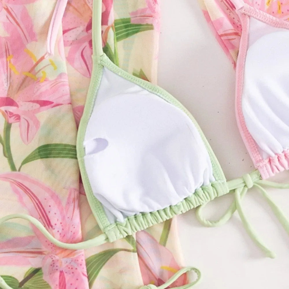 Women's printed quick-dry swimsuit bikini shown in style of picture one.