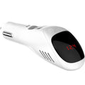 White car USB charger with negative ion air purifier showing compact 103mm dimensions