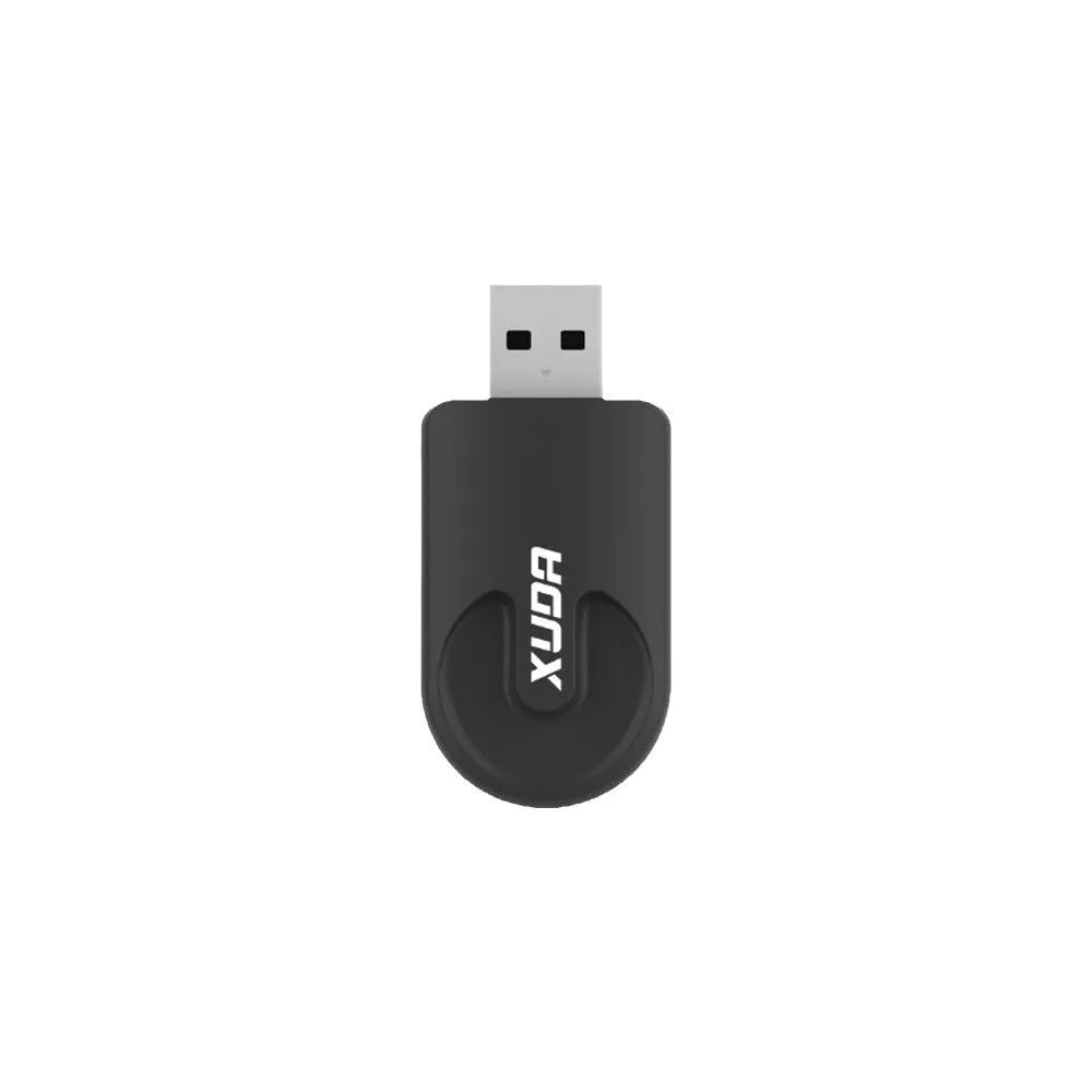 Black wireless Apple CarPlay USB adapter measuring 26x55mm for car smartphone connectivity